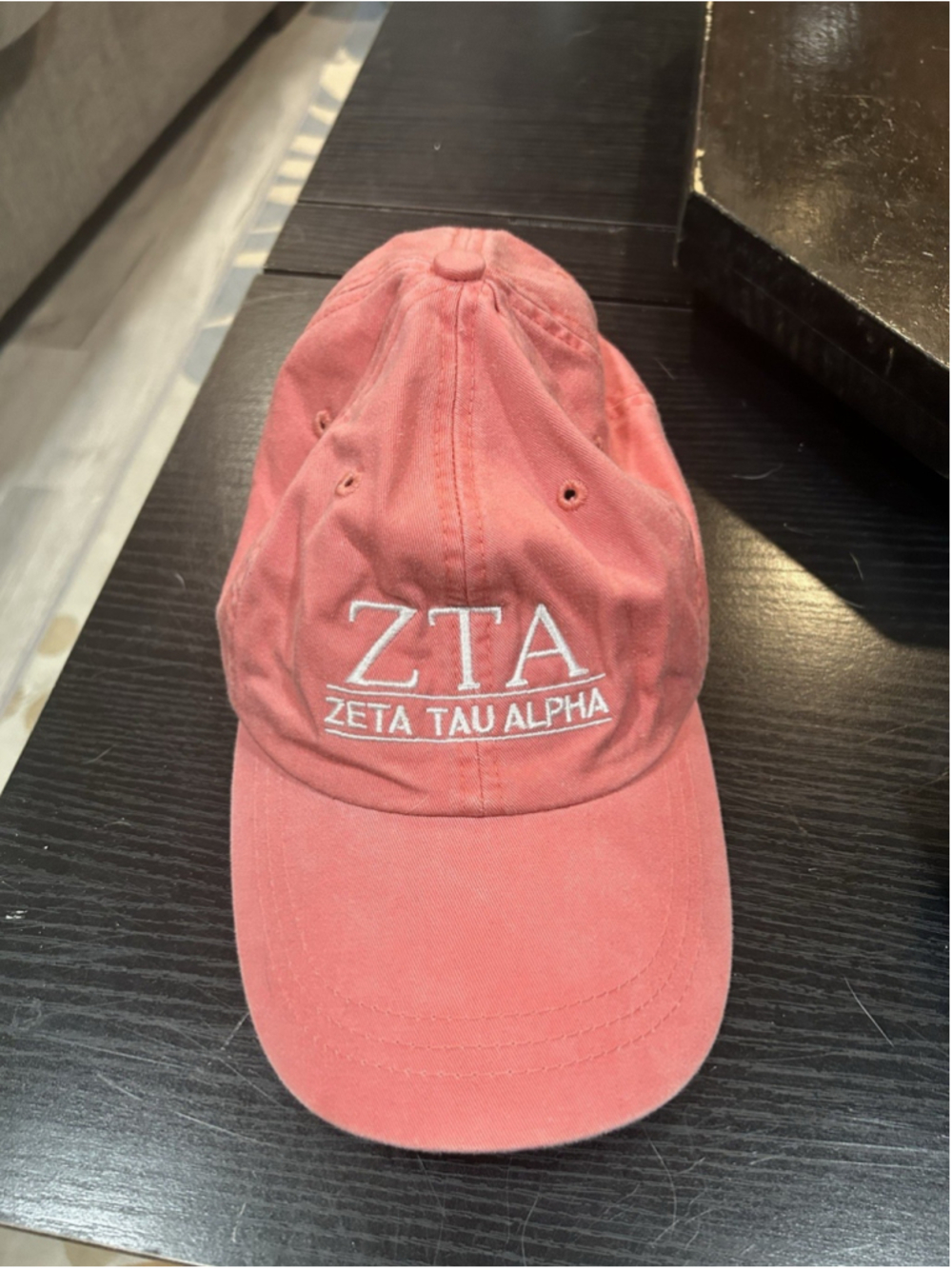 Zeta Tau Alpha Pink Hat Adjustible Strapback Cap